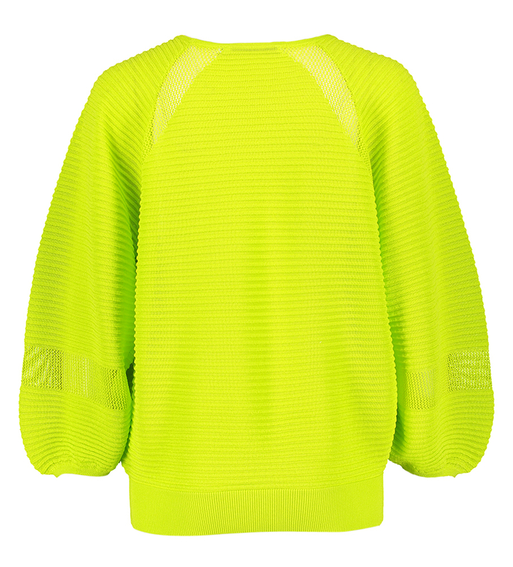Fluo gele trui met ronde hals en lange mouwen Assana Xandres