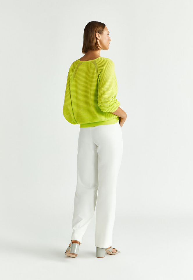 Fluo gele trui met ronde hals en lange mouwen Assana Xandres