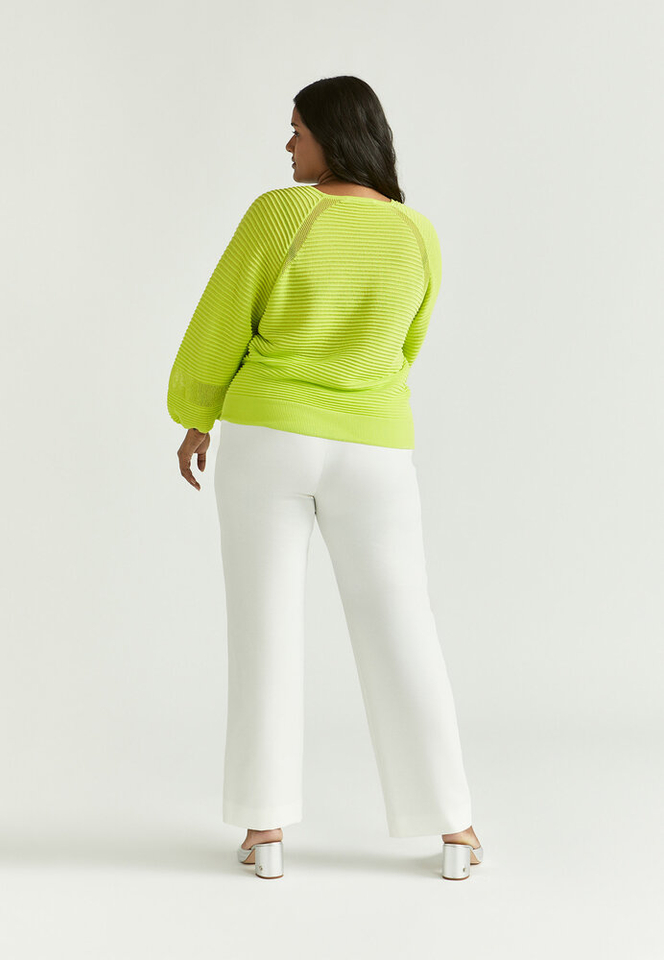 Fluo gele trui met ronde hals en lange mouwen Assana Xandres