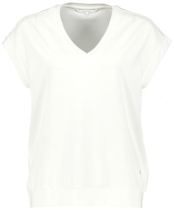 Witte t-shirt met zilveren boord aan de hals Florelle Xandres