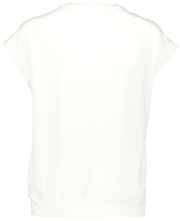 Witte t-shirt met zilveren boord aan de hals Florelle Xandres