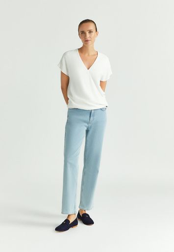 Witte t-shirt met overslag Fantatina Xandres