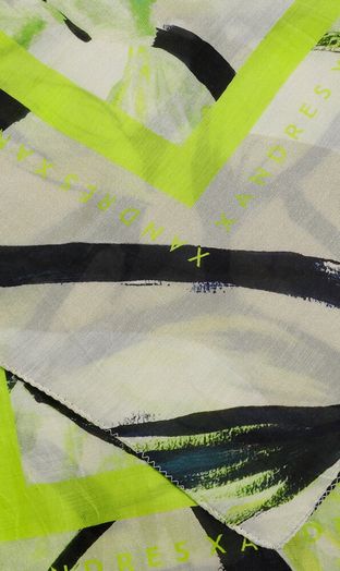 Groene multicolor sjaal Scarf Painted Xandres