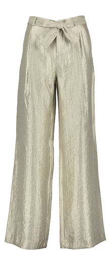 Taupe kleurige glanzende wijde broek met bandplooi Parmis Xandres