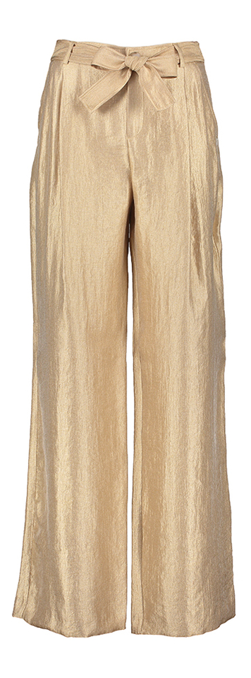 Goudkleurige wijde broek met bandplooi Parmis Xandres