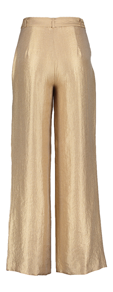 Goudkleurige wijde broek met bandplooi Parmis Xandres