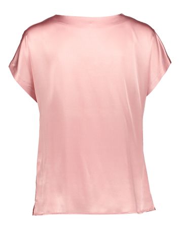 Roze zijden bloes met watervalkraag Hodina Xandres