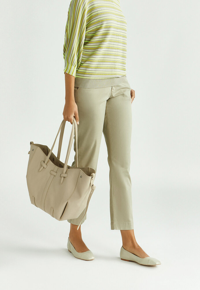 Taupe kleureige slim fit broek Xandres 