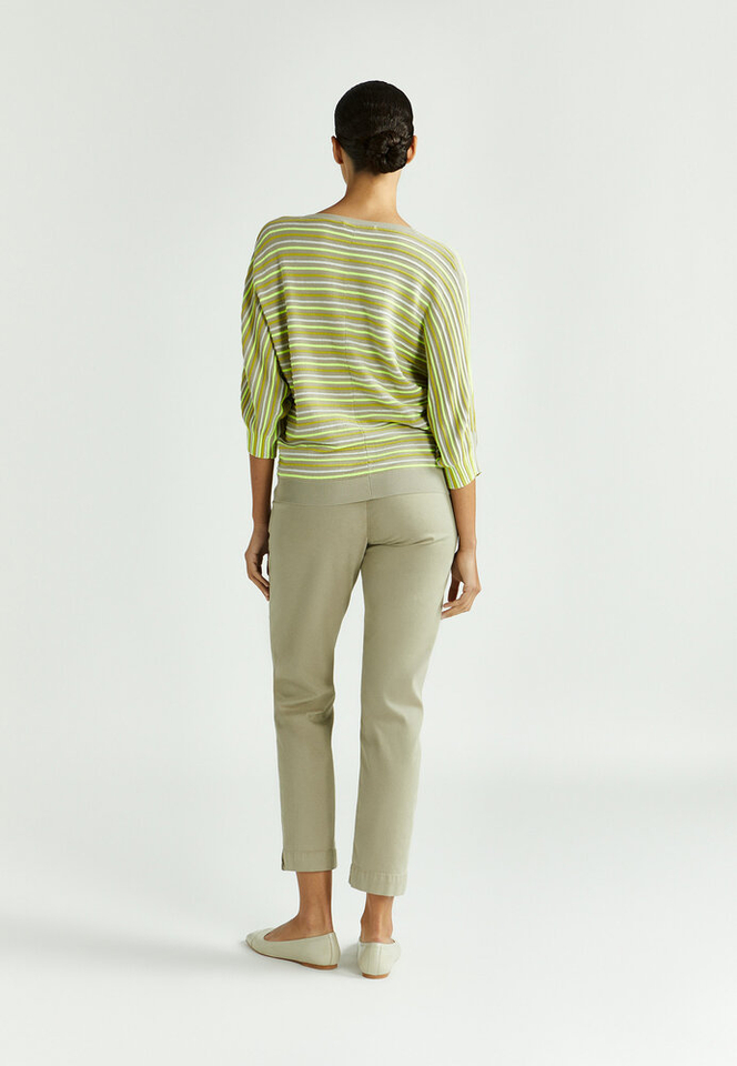 Taupe kleureige slim fit broek Xandres 