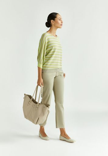 Taupe kleureige slim fit broek Xandres 