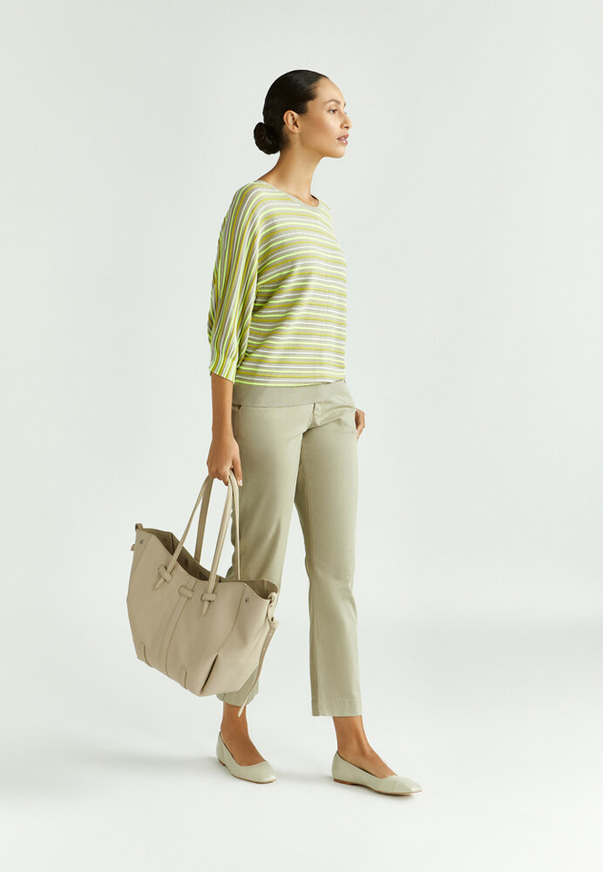 Taupe kleureige slim fit broek Xandres 