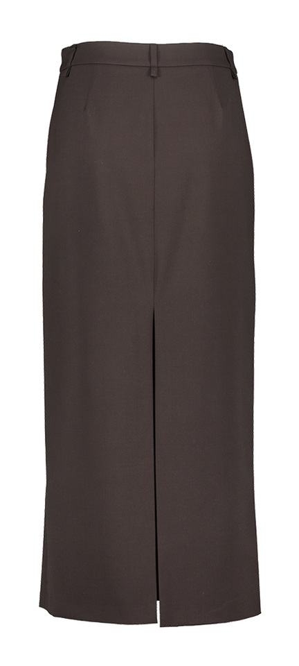 Bruine halflange rok met split  voor en achterkant Seventy 