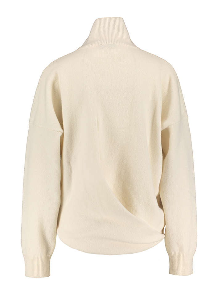 Ecru wollen trui met plooi detail en rolkraag Seventy