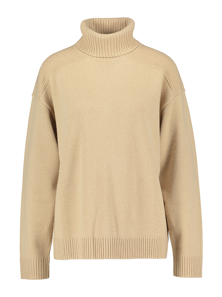 Beige wollen trui met rolkraag Seventy