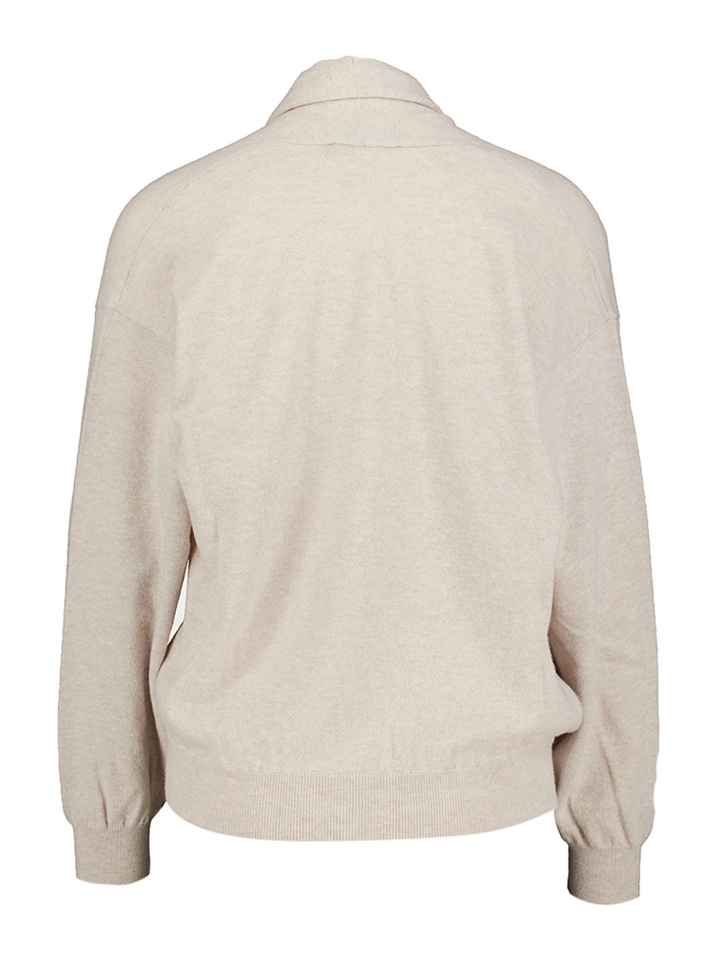 Beige wollen trui met overslag Seventy