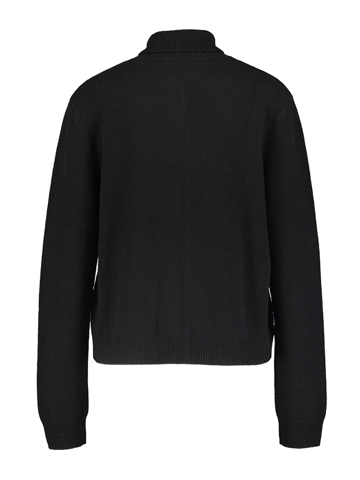 Zwarte wollen cardigan met opstaande kraag Seventy 