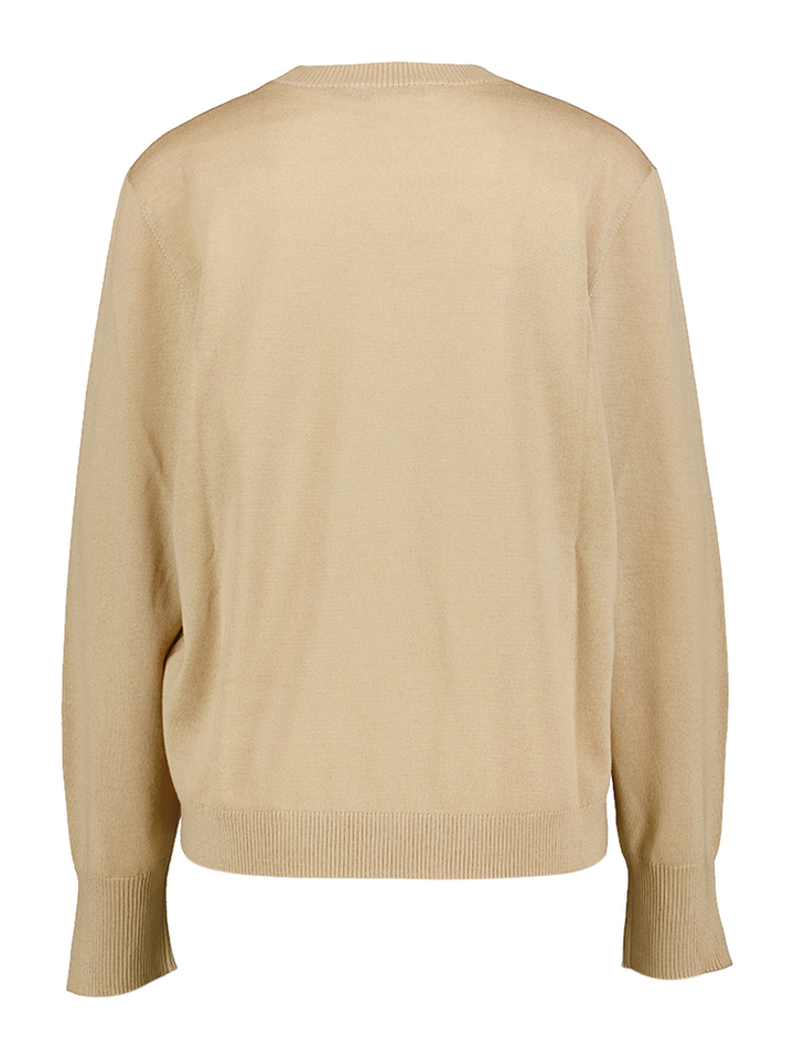 Camel kleurige wollen pull met split aan de mouw Seventy