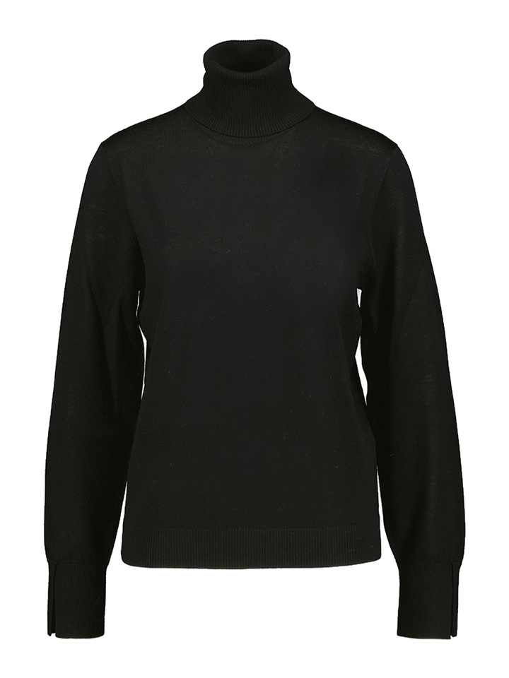 Zwarte wollen pull met rolkraag Seventy