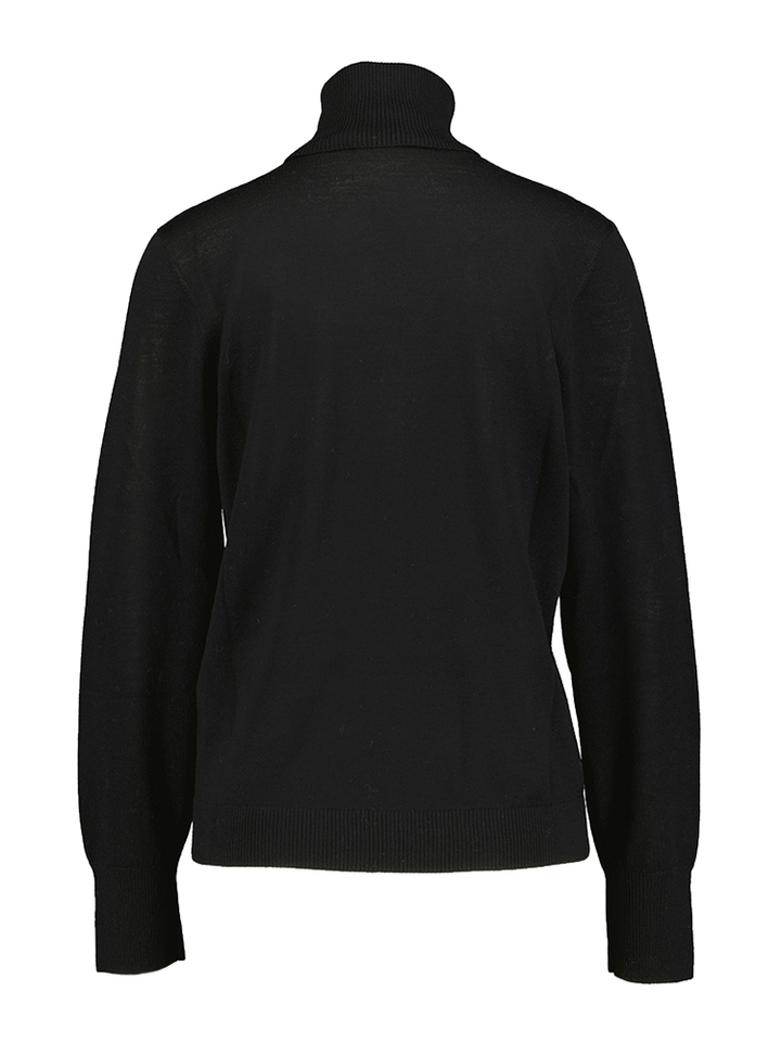 Zwarte wollen pull met rolkraag Seventy