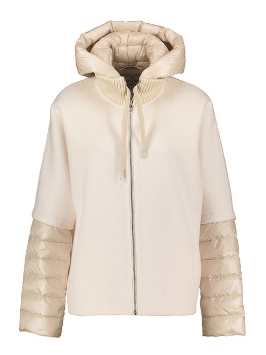 Ecru jas met wol en kap Azalea Milestone