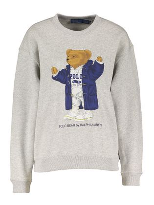 Ralph Lauren Lichtgrijze sweater met ronde hals en opdruk Knit Sweatshirt