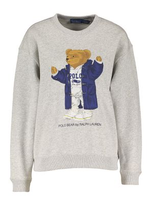 Lichtgrijze sweater met ronde hals en opdruk Knit Sweatshirt Ralph Lauren