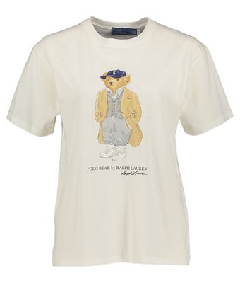 Witte katoenen t-shirt met opdruk Ralph Lauren