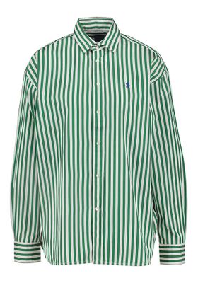 Groen en wit gestreepte blouse met merklogo Ralph Lauren