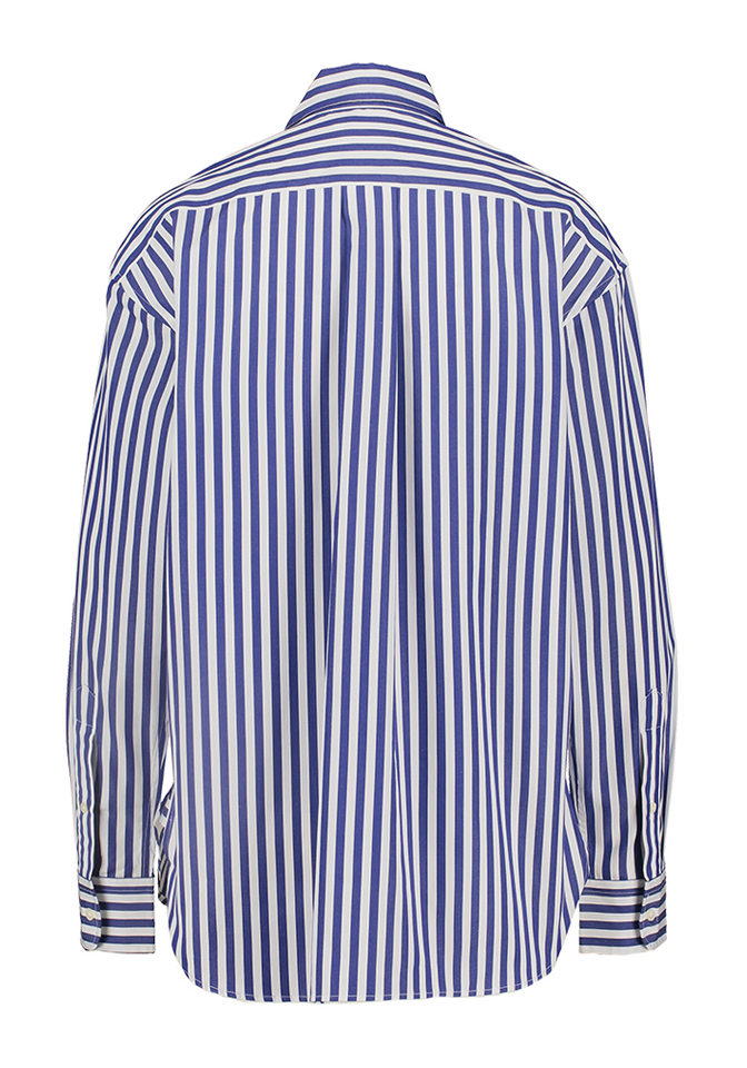 Blauw en wit gestreepte blouse met merklogo Ralph Lauren