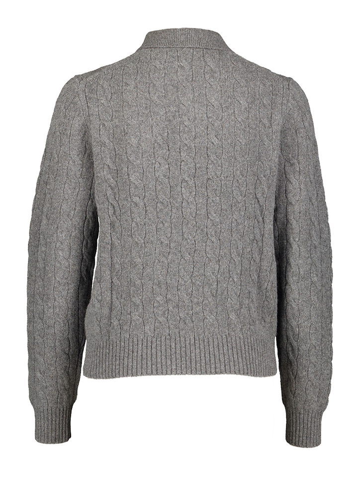 Grijze wollen trui kabelprint Ralph Lauren 499206