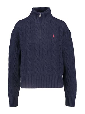 Blauwe trui met kabel Ralph Lauren