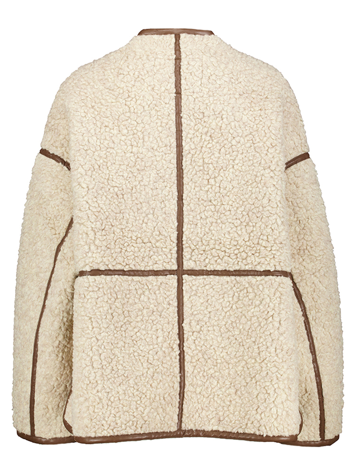 Beige jas in imitatie schaapvacht Jina Bellerose