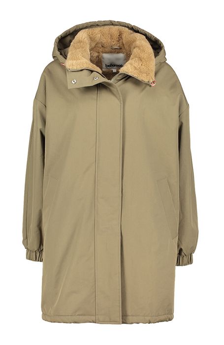 Kaki winterjas met zachte binnenkant Jade Bellerose