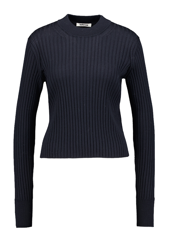 Donkerblauwe dunne pul in ribbel Aslyt Bellerose