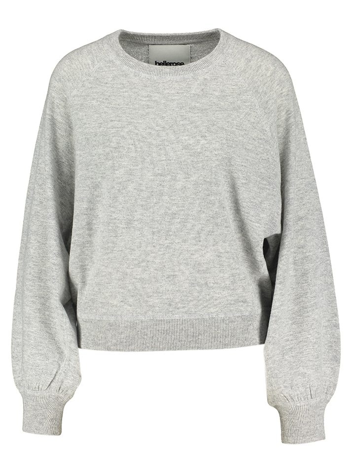Lichtgrijze wollen sweater met ronde hals Spanne Bellerose