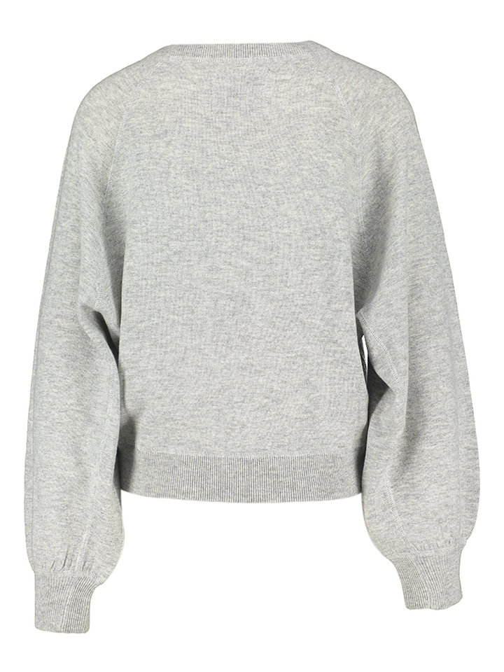 Lichtgrijze wollen sweater met ronde hals Spanne Bellerose