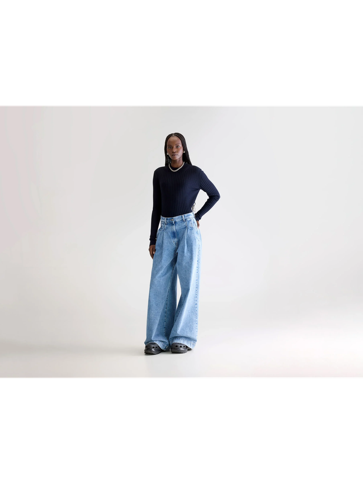 Blauwe wijde jeans Pops Bellerose 