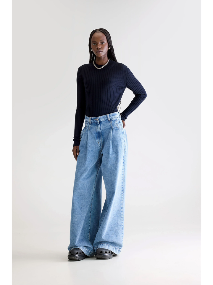 Blauwe wijde jeans Pops Bellerose 