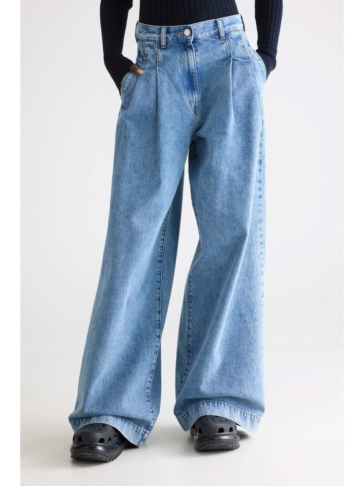 Blauwe wijde jeans Pops Bellerose 