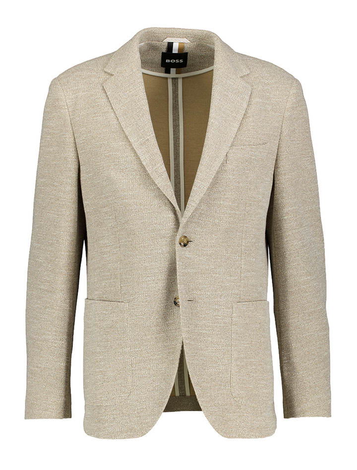 Greige kleurige regular fit blazer in structuur Jaye Hugo Boss