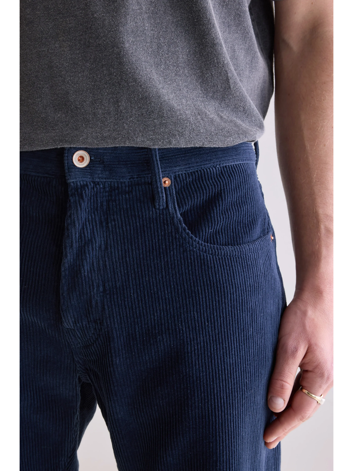 Donkerblauwe ribfluwelen broek Bellerose