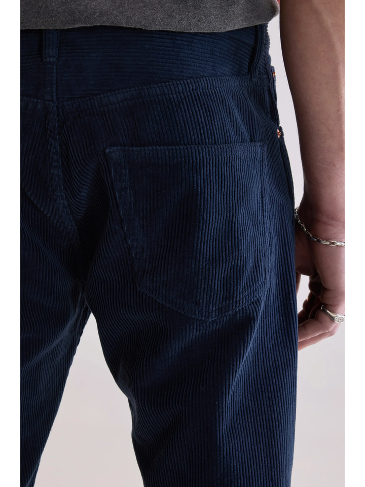 Donkerblauwe ribfluwelen broek Bellerose