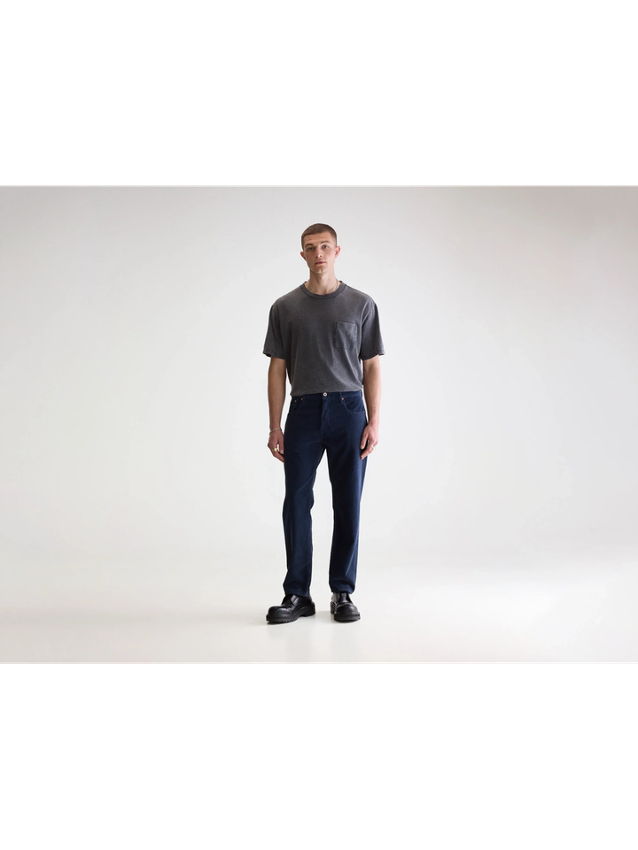 Donkerblauwe ribfluwelen broek Bellerose