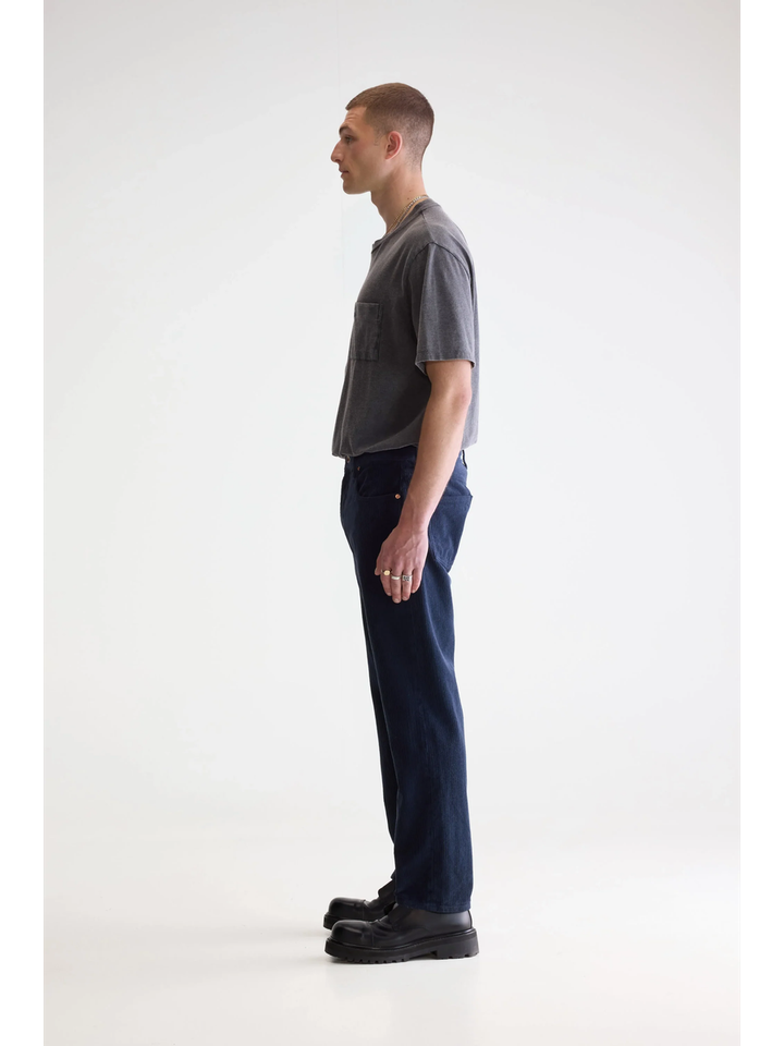 Donkerblauwe ribfluwelen broek Bellerose