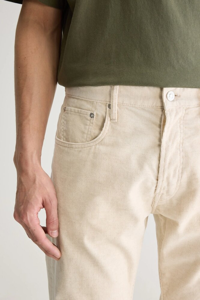Beige dad fit broek in ribfluweel Percey Bellerose 