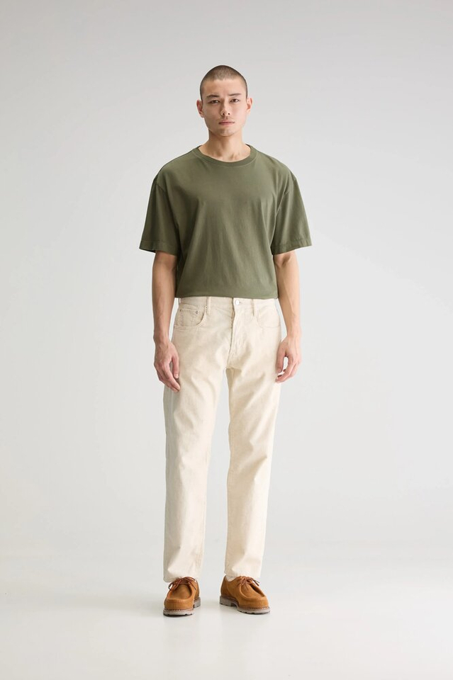 Beige dad fit broek in ribfluweel Percey Bellerose 