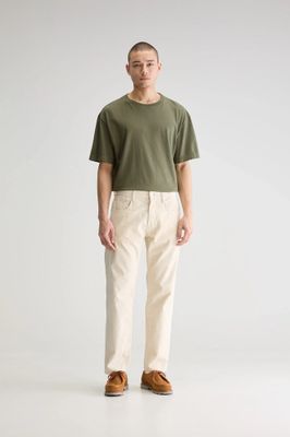 Beige dad fit broek in ribfluweel Percey Bellerose