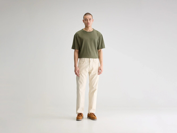 Beige dad fit broek in ribfluweel Percey Bellerose 