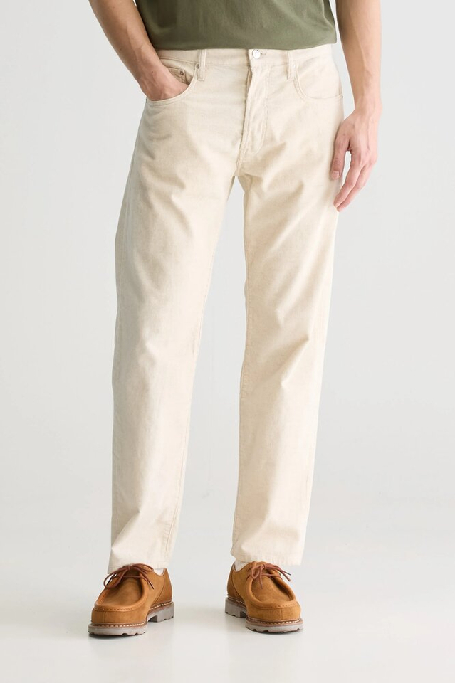 Beige dad fit broek in ribfluweel Percey Bellerose 