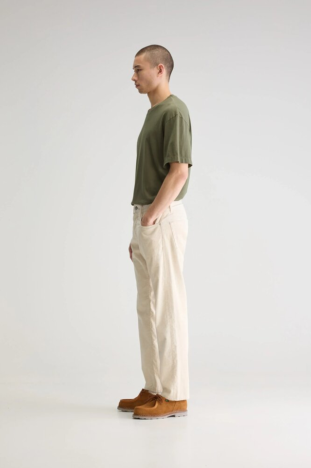 Beige dad fit broek in ribfluweel Percey Bellerose 